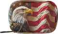 Pfrewn Patriotic Pill Organizer Case American Bald Eagle American Flag Travel Pill Box with Zipper 7 Day Portable Small Weekly Vitamin Medicine Supplement Holder Pouch Bag