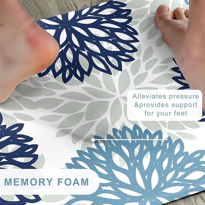 Kitchen Mats Set of 2 Cushioned Anti Fatigue Kitchen Rugs Non Slip Waterproof Kitchen Runner Memory Foam Kitchen Floor Mat Comfort Standing Mat for Sink,Office,Laundry,17.3 x 28 inch + 17.3 x 47 inch