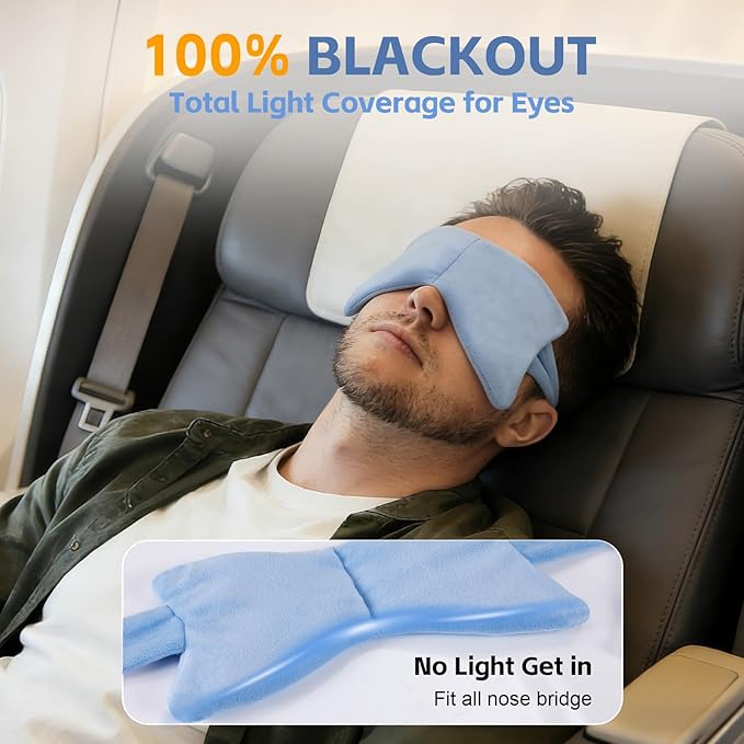 SPRING SEAON Weighted Eye Mask with 100% Patented Light Blocking Design for Men and Women, Velvet Gravity Eye Mask with Adjustable Head Circumference for Sleeping, Airplane, Travel, Gifts for Wife
