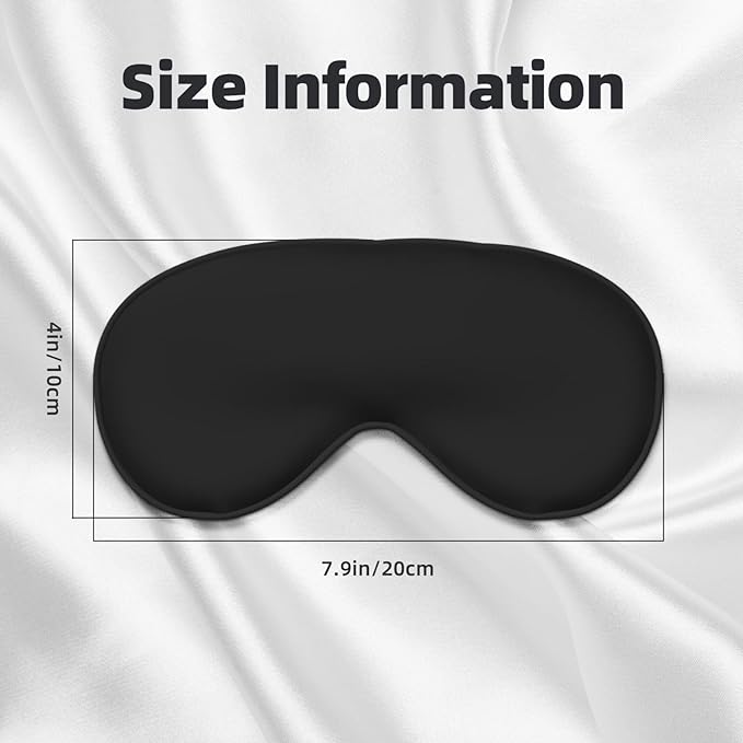 Personalized Eye Masks,Customized Sleep Blindfold Eye Mask,Custom Blackout Eye Cover with Adjustable Strap for Travel and Nap Solid Black
