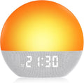 Sunrise Alarm Clock, White Noise Sound Machine, Gentle Alarm Clocks for Bedrooms, Natural Linen, 24 Soothing Sounds, 17 Night Lights, Dimmable Clock, Dual-Alarm for Heavy Sleepers
