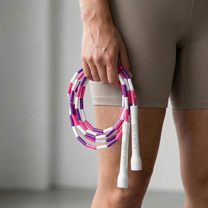 Elevate Rope Professional Beaded Jump Rope - 3m Adjustable, Quality Beads & Poly Cord - For Freestyle, Cardio & Tricks - All Levels & Indoor/Outdoor Use
