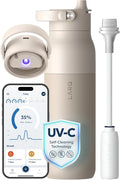 LARQ PureVis 2 Self Cleaning Water Bottle - UV Water Purifier with Filter Straw, Smart App Hydration Tracking, Insulated Stainless Steel