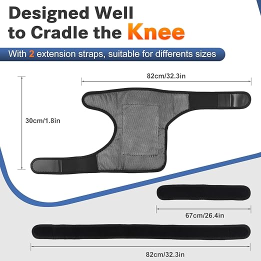Portable Knee Massager for Pain Relief, Knee Heating Pad for Knee Pain, Knee Massager with Heat, Heated Knee Massager, Newly 4 Powerful Motors, 5 Heats and 5 Massage Modes