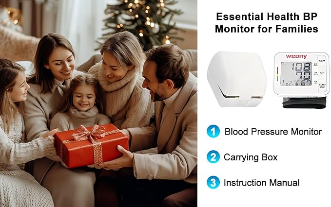 Blood Pressure Monitor for Home Use,Automatic Wrist Blood Pressure Monitor,Adjustable Wrist Blood Pressure Cuff (5.3-8.5”) 2*90 Reading Memory Digital Blood Pressure Machine with Carrying Case