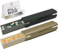 7 Day Pretty Pillbox Organizer Combo - Modern, Stylish & Perfect for Any Kinds of Pills - Daily & Travel Use - Champagne & Steel