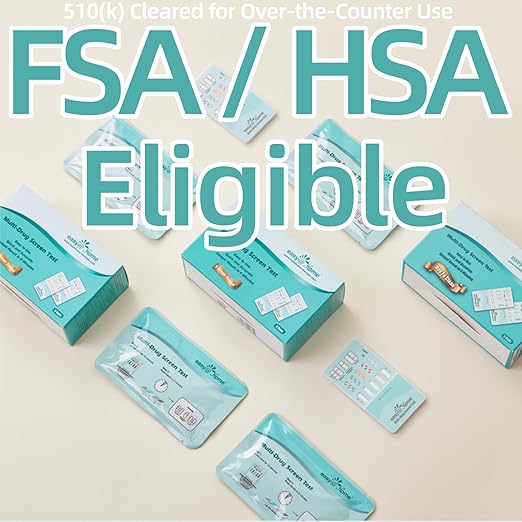 Easy@Home 5 Panel Instant Drug Test Kits - Testing Marijuana (THC), COC, OPI 2000, AMP, MET/mAMP- Urine Dip Drug Testing -#EDOAP-254-30 Pack FSA or HSA Eligible