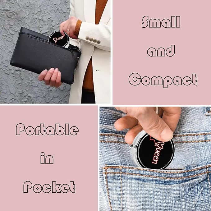 Metal Pill Organizer - 3-Compartment Mini Round Pill Case for Pocket & Purse, Portable Vitamin Holder, Easy-Open Design for Travel - Queen