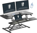 FLEXISPOT 36-inch Standing Desk Converter Height Adjustable Sit to Stand Up Workstation, Dual Monitor and Laptop Riser with Wide Keyboard Tray, Black