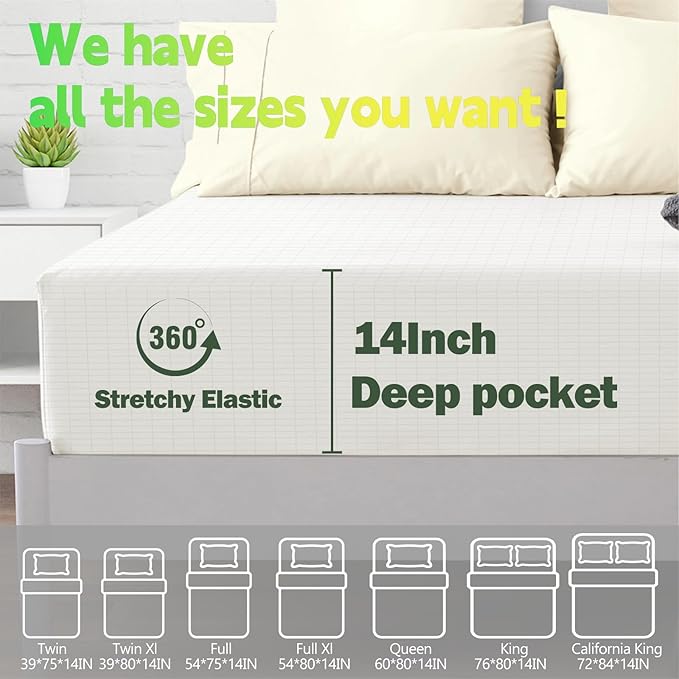 Grounding Sheets California King,12% Pure Silver,Grounded Bed Sheet,Grounding Fitted Sheet with Deep Pockets,Improved Sleep,Earth Connecting Bedding (Beige,California King)