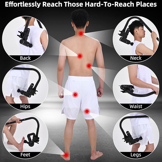 Massage Gun Holder Shoulder Neck Back Handheld Self Massage Gun Mount Compatible with Most Massage Guns Professional Grade Design for Hard to Reach Areas - Gift for Women & Men