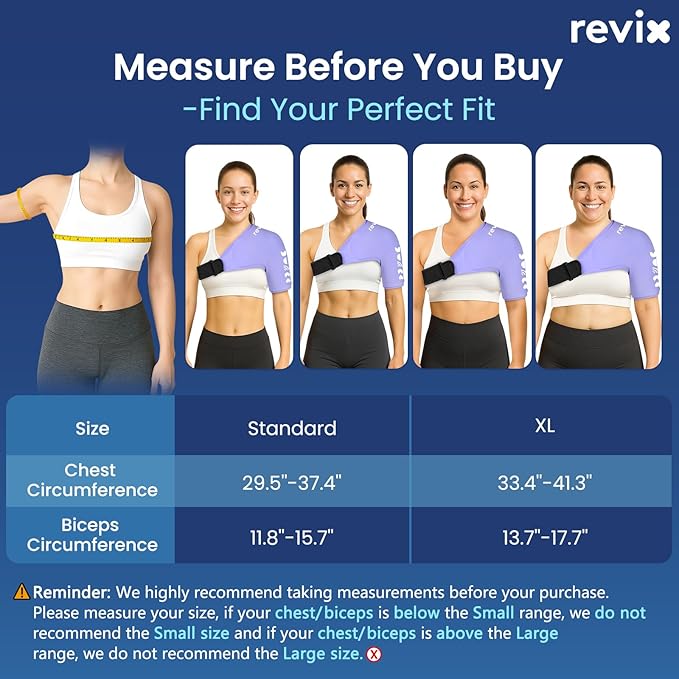 REVIX XL Shoulder Ice Pack Wrap for Rotator Cuff and Arm, Cold Compression Ice Pack Sleeve with Quick-On &Off Design, Flexible Fit for Women, Lady, Female, Girl, Sports Recovery & Everyday Comfort
