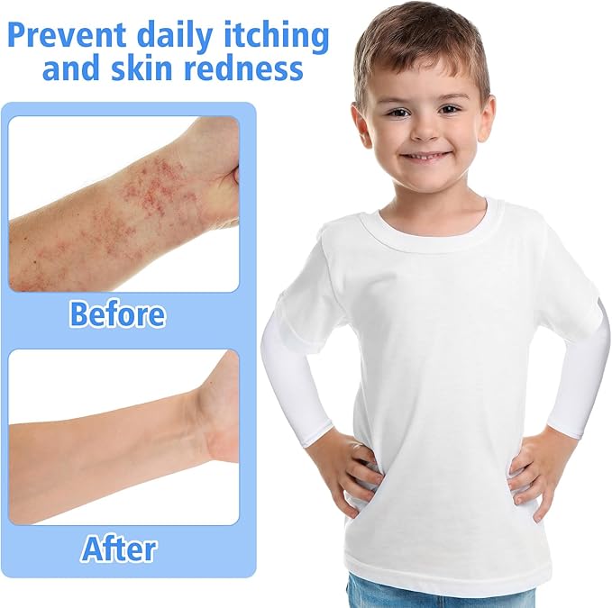 Eurzom 8 Pairs Eczema Sleeve for Kids Toddler Elastic Arm Sleeves Soft and Does Not Hurt the Skin UV Protection