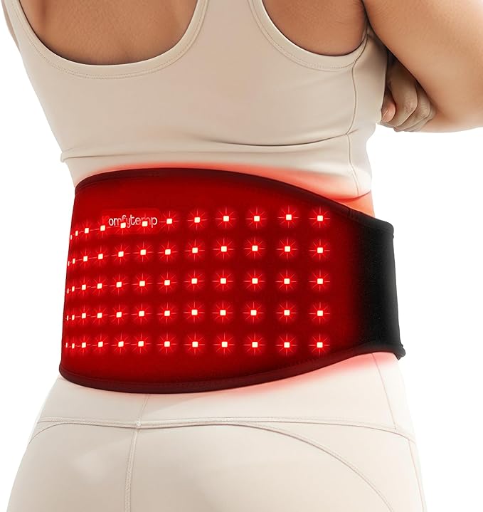 Comfytemp 5000mAh Portable Red Light Therapy Belt for Body, Near Infrared Light Therapy Wrap, 13W Wearable Light Wrap for Lower Back Waist Belly Joint Muscle, 50''x7''