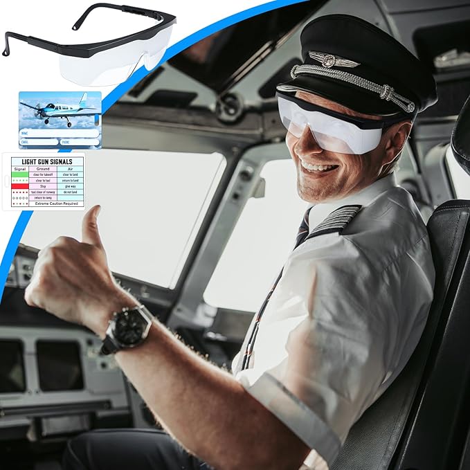 2 Set Aviation Flight Training Glasses Adjustable View Limiting Goggles Device, Tag Light Gun Signal(Clear)