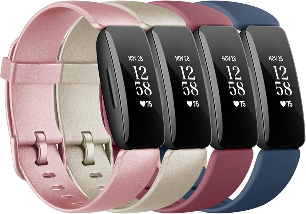 4 Pack Bands Compatible with Fitbit Inspire 2 Bands for Women Men, Adjustable Replacement Sport Wristbands Straps for Fitbit Inspire 2 / Ace 3