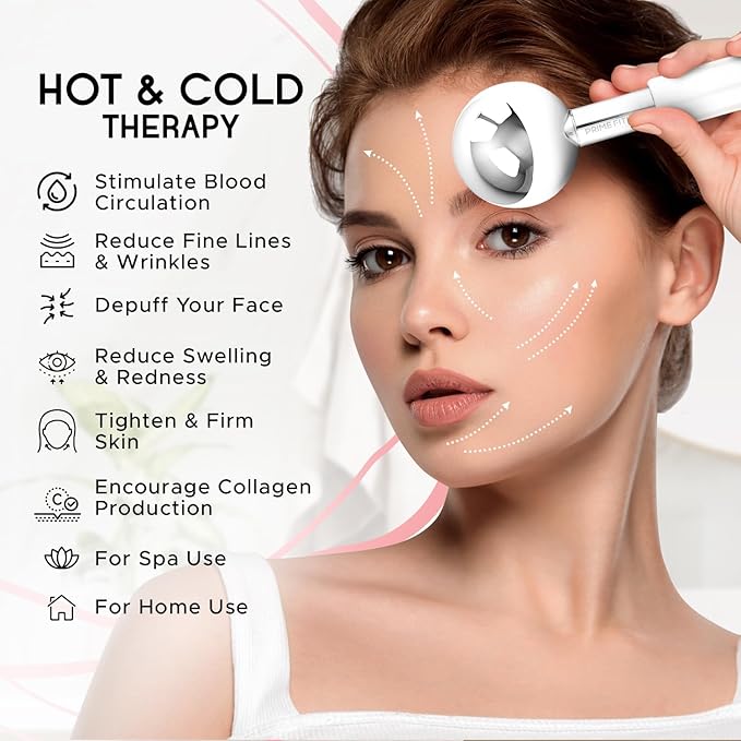 Ice Globes for Facials | Unbreakable Steel Cooling Roller | Cryo Sticks for Face | Massager for Face Neck & Eyes | Skin Care for Dark Circles, Puffiness, (STEEL 360 Rotating) (STELL l360 Rotating)