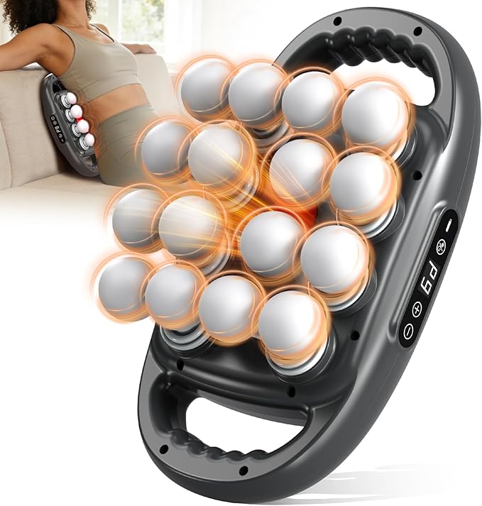 16 Head Massage Gun Deep Tissue,Percussion Massager with 9 Modes & 9 Intensities,Back Massager for Pain Relief Deep Tissue,Noise-Free,for Shoulders,Legs,Foot,Neck Massager,Massage Tools (Dark Grey)