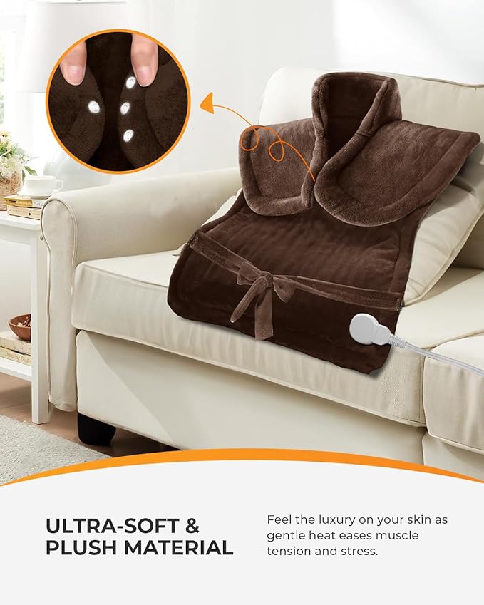 CooCoCo XXL Large Full Body Heating Pad, FSA Eligible, Electric Heat Pad for Neck and Shoulders and Back Pain Relief, ETL Certified, 24"x37"