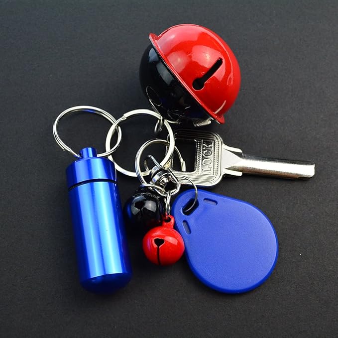 10 Pcs Portable Pill Case, Bantoye Waterproof Aluminum Holders Storage Container with Keychain for Outdoor Camping Traveling, Multicolor