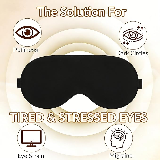 Sleep Mask for Women & Men,Blackout Eye Mask for Sleep,100% 6A Mulberry Silk Sleep Mask for Side Sleeper,Reduces Migraines & Puffy Eyes, Travel Office Airplane Use, Ideal Gift