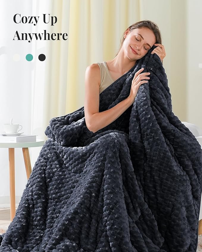 Topblan Weighted Blanket for Adults, 48" x 72" 15lbs, Soft Sherpa Twin Size Heavy Blanket with 3D Jacquard Turtle Shell Flannel Fleece for Couch and Bed