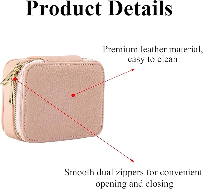 Weekly Pill Organizers, Portable Pill Case with Removable Pill Sorter, Travel Pill Organizer 7 Day,Leather Vitamin Box, Medicine Dispenser, Daily Pill Box Travel Case. (Pink)