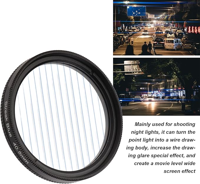Special Effects Filter, 37mm 40.5mm 43mm 46mm 49mm Special Effects Lens Filter Anamorphic Special Effects Filter,for Most of Digital Cameras on The Market(40.5mm)