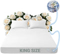 Grounding Sheets King, 90% Organic Cotton + 10% Silver Fiber, Grounding Sheets Can Improve Sleep and Sub-Health, Grounding Well Bed Sheets with 15 ft Gounding Wire(White,76"x80"x13")