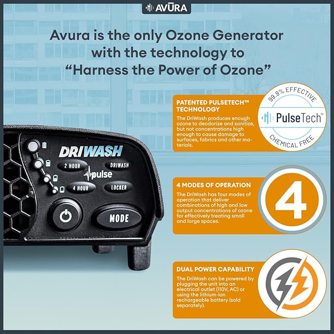 PULSE Home Air Purifier with Patented PulseTECH™ Technology – Deodorize and Refresh Your Indoor Spaces – Portable Odor Neutralizer for Home and Gear