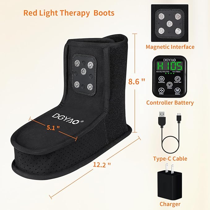 TUOB Red Light Therapy for Foot, 6000mAh Cordless Near Infrared Light Therapy Device Foot Wrap Full Cover Feet Ankle Toes Instep for Joint Pain Relief