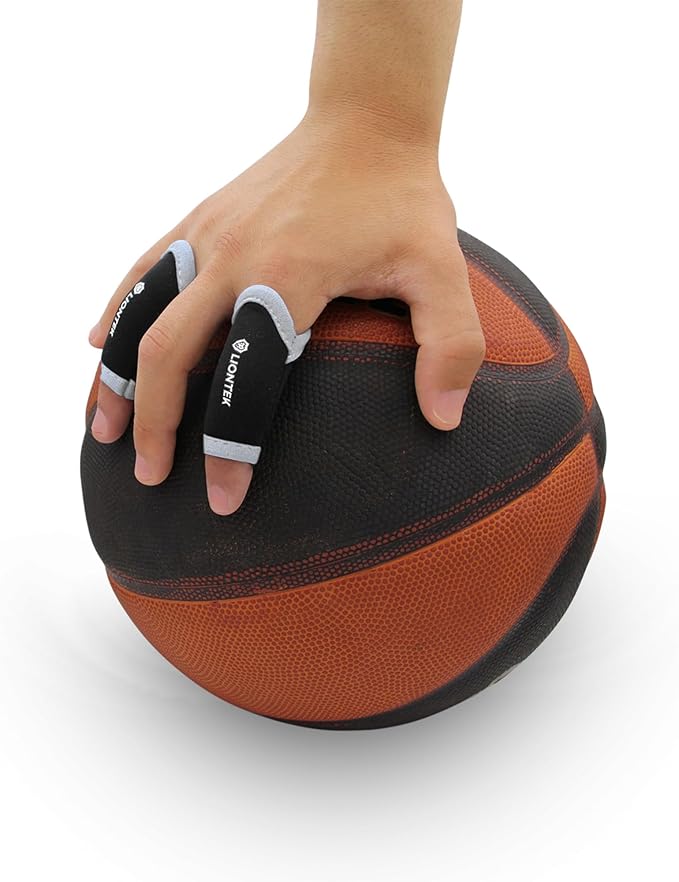 LIONTEK Single Finger Sleeve Pair - Sports Compression Finger Sleeve for BJJ, MMA, Basketball, Weight Lifting, and More