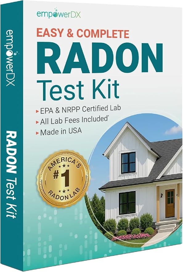 empowerDX Radon Test Kit, EPA Listed, NPPR Certified, Check Radon Gas Levels in Your Home, Results Within 3-5 Days