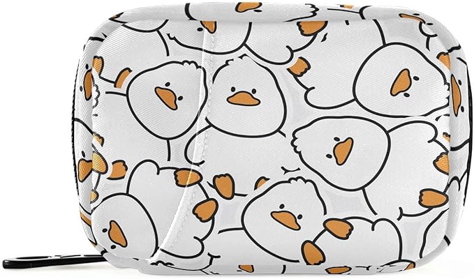 Pill Box Cute Duck 7 Day Pill Case Travel Pill Organizer Bag with Zipper Portable Weekly Vitamin Medicine Supplement Holder Pouch Bag