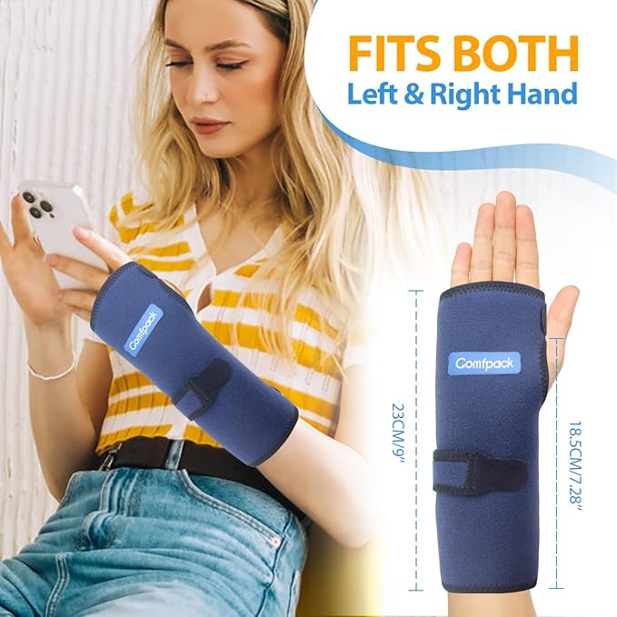 Wrist Ice Pack for Carpal Tunnel, Reusable Hot Cold Therapy Hand Ice Pack Wrap Wrist Ice Brace for Hand Surgery, Rheumatoid, Tendinitis, Swelling, Injuries, Pain Relief