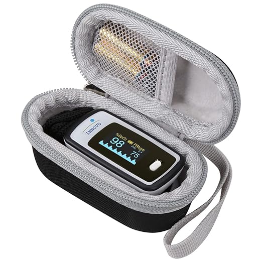 Aproca Case Compatible with Innovo Deluxe iP900AP / Zacurate Pro Series Deluxe Fingertip Pulse Oximeter, Portable Storage Bag for Accessories (only case)