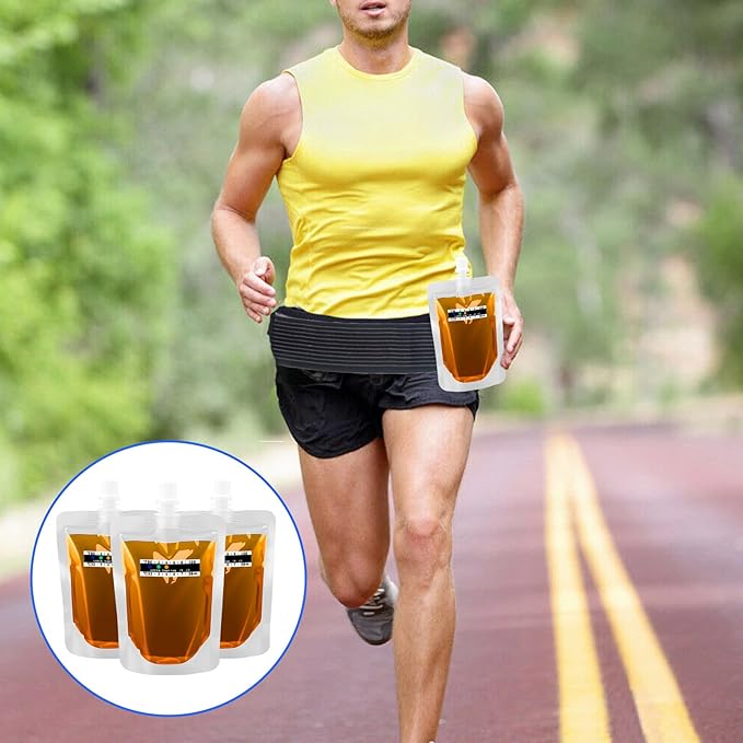 17PCS Urine Test Temperature Kit with 5 Transparent Leakproof Bags, Secure Hidden 59" Adjustable Leg Straps, 10 Adhesive Temperature Test Strips, Portable Travel Urine Test Bag