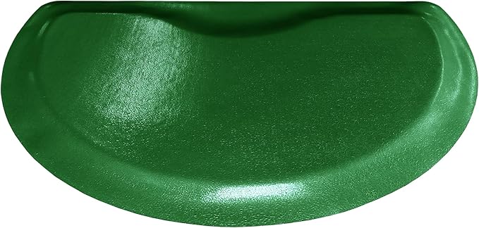 Rhino Mats, Rhino Hide Salon Mat, Non-Slip Standing Cushioned Comfort Anti-Fatigue Mat for Salon, Barbershop, or Spa (Green Semi-Circle, 3' x 5' x 1/2")