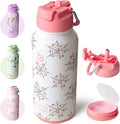 BOTTLE BOTTLE 32oz Insulated Water Bottle Stainless Steel Sport Water Bottle with Straw Dual-use Lid Design for Gym with Pill Box