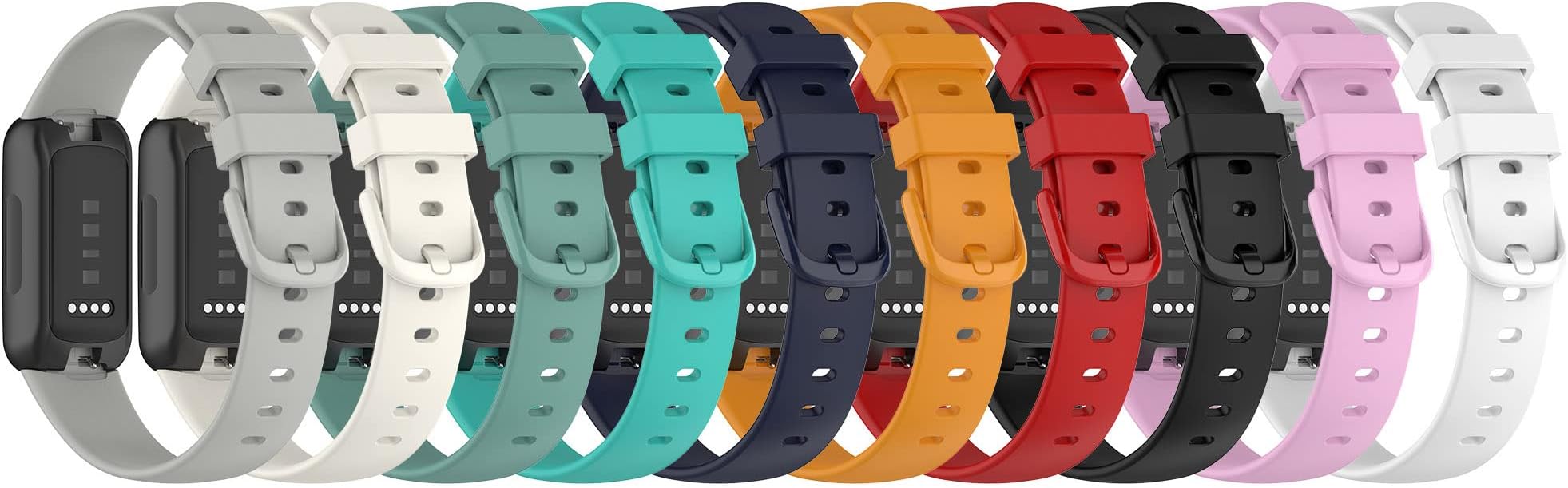 FitTurn 10 Pack Compatible with Fitbit Inspire 3 Bands Replacement Colorful Silicone Wristband Adjustable Accessory Strap for Fitbit Inspire 3 Health & Fitness Tracker Women Men (S & L Size selection)
