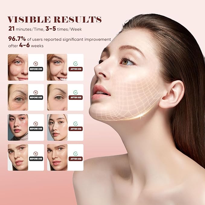 Red Light Therapy for Face, 8 Modes Portable Led Face Mask Light Therapy with Remote, Near-Infrared 850nm Wavelength with Timing Function for Anti-Aging Skincare at Home Travel