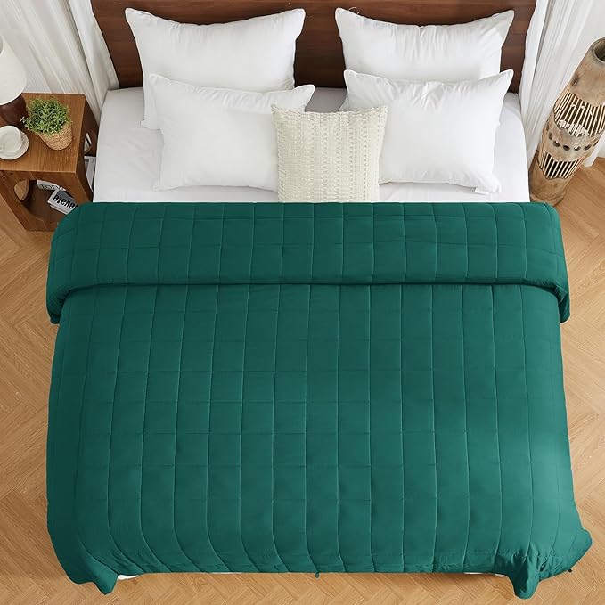 King Size Weighted Blanket for Adults (30 lbs, 80” x 87”, Dark Green) Cooling Heavy Blanket for Sleeping Perfect for 290-310 lbs, Breathable Blanket for Adults & Couple All Season, Machine Washable