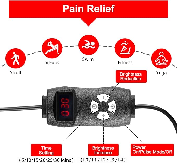 LOVTRAVEL 360pcs LED 660nm Red Light and 850nm Near Infrared Light Therapy Devices Mat Large Wearable Pads Wrap for Body Pain Relief