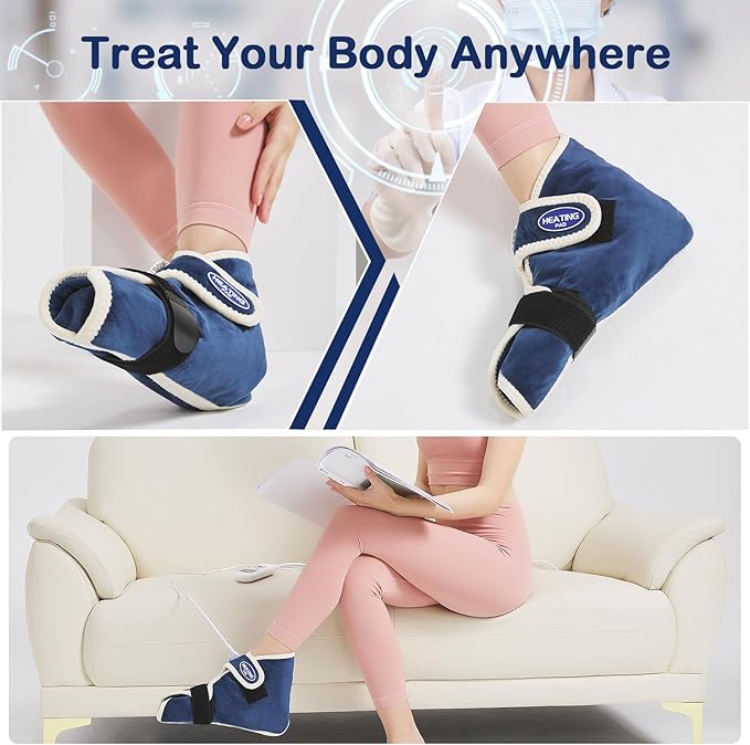 Foot Heating Pad,Heating Pad for Foot for Achilles Tendonitis,Feet Warmers with Adjustable Temperature for Pain Relief,Auto Shut Off Electric Heated Ankle Warmer for Men Women