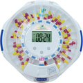 EziMedPil Automatic Pill Dispenser for Elderly & Alzheimer’s Care w/Audio & Visual Alerts, up to 6 Alarms/Day, Easy-Read LCD Display, 6 Dosage Templates, Lock Key for Vitamins, Clear Lid