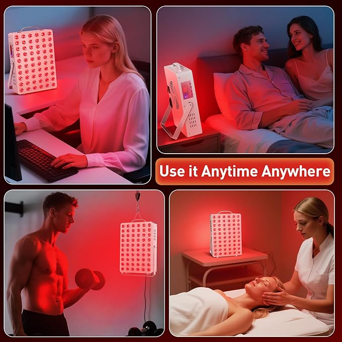 Cholas Red Light Therapy Panel for Face and Body, 150W with 60 Dual Chip LEDs, 660nm Red Light and 850nm Near Infrared, 3 Modes Adjustable Brightness and Timer, Gifts for Men Women