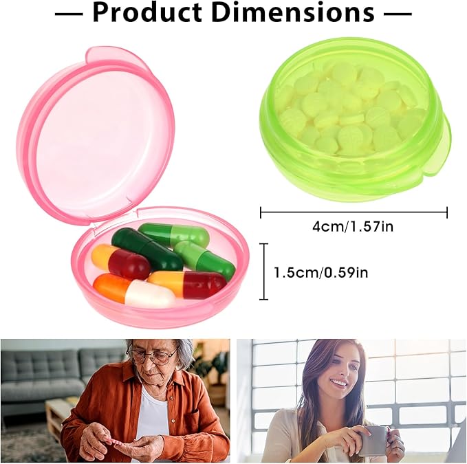 5 Pack Mini Pill Case, Portable Small Pill Organizer Box, Travel Vitamin Holder, Compact Medicine Container for Pocket, Purse, Cod Liver Oil Storage