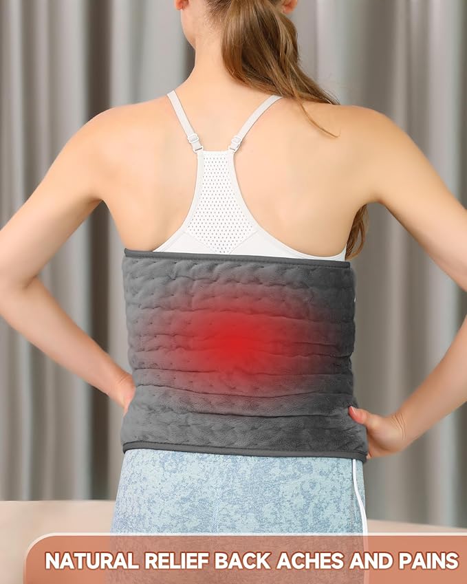 Heating Pad for Back Pain Relief, MAVOKIS Heating Pads for Cramps with Auto Shut Off Large, 6 Heat Settings Electric Heat Pad for Neck and Shoulder, Moist Heat Option, Dark Gray