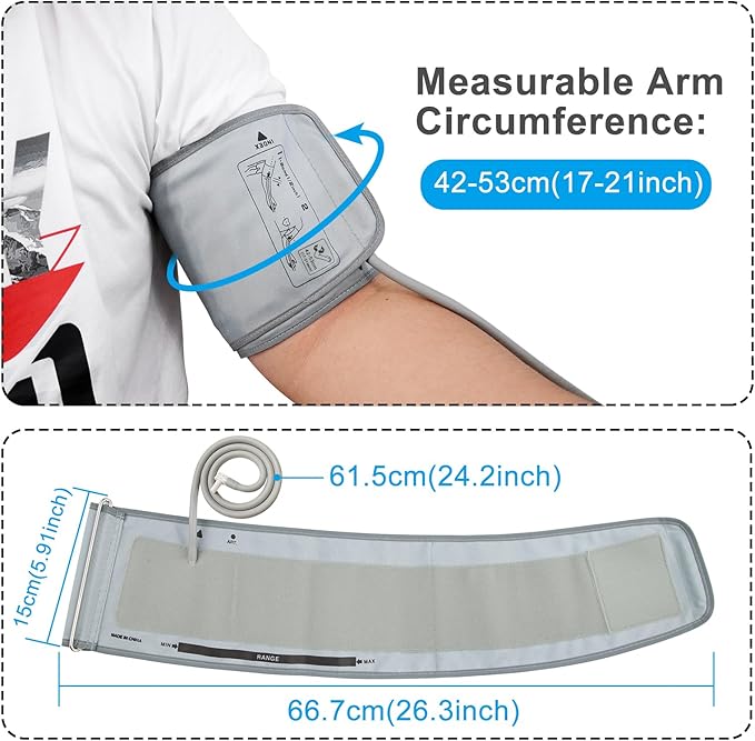 Y003T1 Extra Large Blood Pressure Cuff, 17-21inch XL Blood Pressure Cuff for Big Arms Compatible with Omron BP5100 BP5250 BP5450 BP7100 BP5350 BP7350 BP7250, Tailored Fit for Tapered Arms