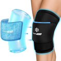 ComfiTECH Dual-Gel Pack Knee Ice Sleeve with Extended 30-Minute Cooling, Detachable Ice Pack & Flexible Reusable Gel Ice Wrap for Soothing Discomfort & Fatigue in Knee, Thigh and Calf, Medium